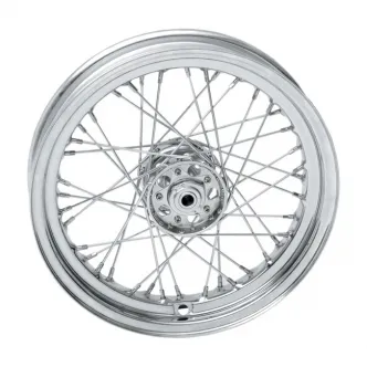 Doss 40 Spoked 3.00 x 16 Front/Rear Wheel In Chrome For Harley Davidson 1936-1966 FL Models (64440)
