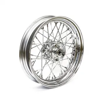 Doss 40 Spoked 3.00 x 16 Front/Rear Wheel In Chrome For Harley Davidson 1967-1972 FL Models (64433)