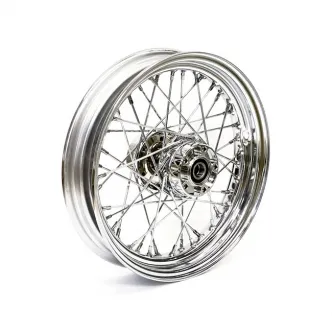 Doss 40 Spoked 3.00 x 16 Rear Wheel In Chrome For Harley Davidson 2002-2007 FLT & 2008-2019 Sportster Models (No ABS) (64414A)