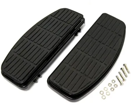 Doss  Traditional Shaped Old Style Floorboards With Dampers In Black For Harley Davidson 1986-2017 Softail, 2012-2016 Dyna, 1983-2021 Touring And 2009-2021 Trike Models (50621-79A) (16-052BK)
