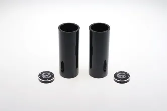 Cult Werk 4 Piece Fork Cover Kit In Gloss Black With Milling For Harley Davidson 2018-2023 Softail FXBB/S Street Bob, 2020-2023 Softail Standard, 2018-2020 FXLR Lowrider (Excl. FXLRS) Models (HD-BRO106)