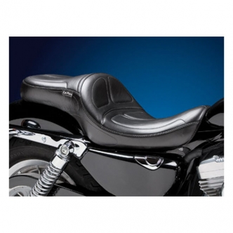 Le Pera Maverick Foam 2-Up Seat 13.5 Inch Rider Width in Black For 2004-2020 XL Sportster (Excluding 2007-2009 XL) With 3.3 Gallon Fuel Tank Models (LF-916)