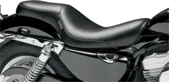 Le Pera Silhouette Smooth Foam 2-Up Seat 10.5 Inch Rider Width in Black For 2007-2009 XL Sportster With 3.3. Gallon Fuel Tank Models (LFK-846)