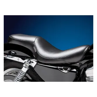 Le Pera Silhouette Smooth Foam 2-Up Seat 10.5 Inch Rider Width in Black For 2007-2009 XL Sportster With 4.5 Gallon Fuel Tank Models (LCK-846)