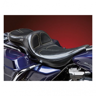 Le Pera Maverick Daddy Long Legs Foam 2-Up Seat in Black For 1997-2001 FLHT, FLHS Touring Models (LN-957DL)