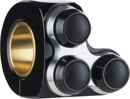 Motogadget Left Side 3 Button MO Switch Basic With Silver Inlay in Black Finish For 1 Inch Or 7/8 Inch Diameter Handlebars (4004022)