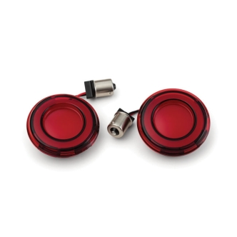 Kuryakyn Tracer L.E.D. Rear Turn Signal Insert Set With 1156 Red Lens For Harley Davidson 2002-2023 Touring, 2002-2023 Softail, 2001-2017 Dyna & 2002-2020 Sportster Models (2908)