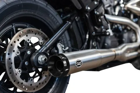 S&S Cycle SuperStreet 2 Into 1 Exhaust System In Stainless Steel For Harley Davidson 2018-2024 Softail M8 Models With Standard Chassis (550-0996B)