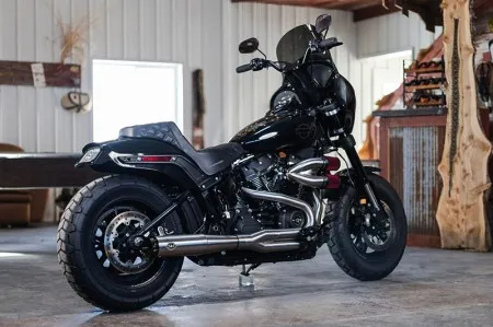 S&S Cycle SuperStreet 2 Into 1 Exhaust System In Stainless Steel For Harley Davidson 2018-2024 Softail M8 Models With Standard Chassis (50 State Cat) (550-0996B)