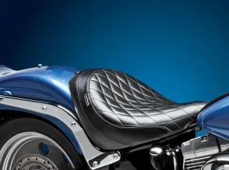 Le Pera Sanora Sport Diamond Stitched Solo Seat For Harley Davidson 2006-2017 Softail Models With 200mm Wide Tyre (LK-010SPDM)