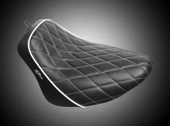 Le Pera Bare Bones Diamond White Stitched Seat For Harley Davidson 2018-2023 Softail Street Bob FXBB, FLSL Slim & FXST Standard Models (LY-007DMWTP)