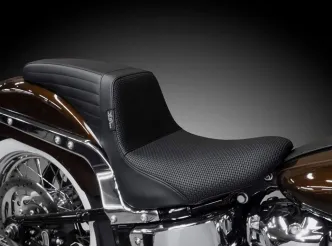 Le Pera KickFlip Basket Weave Seat For Harley Davidson 2018-2023 Softail Deluxe FLDE & Heritage FLHC Models (LYX-590BW)