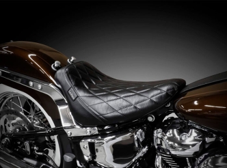 Le Pera Bare Bones Diamond Stitched Solo Seat For Harley Davidson 2018-2023 Softail Deluxe FLDE & Heritage FLHC Models (LYX-007DM)