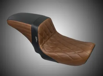 Le Pera KickFlip Diamond TDV Brown Seat For Harley Davidson 2006-2017 Dyna Models (LK-591DMBRNBK)