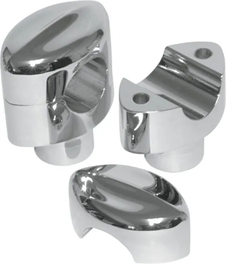La Choppers 1.5 Inch Mohawk Risers in Chrome Finish For 1-1/4 Inch Handlebars (LA-7404-01)