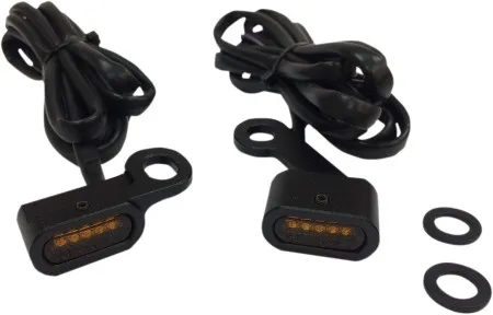 Drag Specialties Handlebar Turn Signals in Black Finish With Amber Lens For 2014-2020 XL Sportster Models (L22-0231MBAENU)