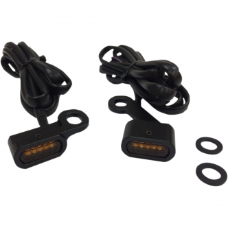 Drag Specialties Handlebar Turn Signals in Black Finish With Amber Lens For 2014-2020 XL Sportster Models (L22-0231MBAENU)
