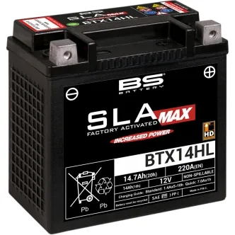 BS Battery BTX14HL AGM Battery 220 CCA For 2004-2025 Sportster / RH Nightster, 2021-2023 Pan America  & 2015-2020 XG Street Models (300882)