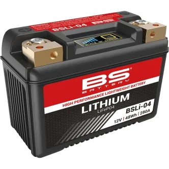BS Battery BSLI-04 Lithium Battery 280 CCA For 2002-2007 V-Rod 1130cc & 1994-2010 Buell S1/XB/Blast (360104)