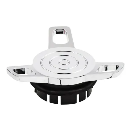 DOSS Dummy Left Side Spinner Gas Cap in Aluminium Chrome Finish For 1996-2020 Harley Davidson With Left Side Tank Gauge (Excluding 2018-2020 Softail) Models (75-046)