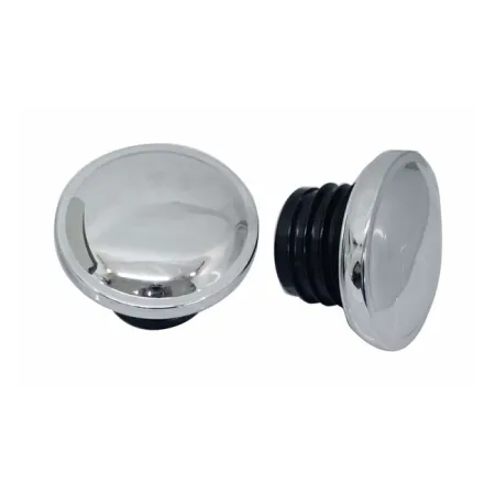 DOSS Non-Vented & Vented Screw-In Gas Cap Set in Chromed Steel For 1983-1995 Harley Davidson (Excluding FLT) Models (30-840)