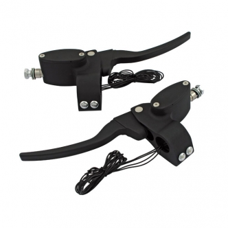 DOSS Handlebar Control Kit 9/16 Hydraulic Clutch & 5/8 Brake With 4 Switches in Matte Black Powdercoat Finish (ARM240205)