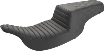 Saddlemen Step-Up Front Tuck & Roll With Rear Lattice Stitch Seat For Harley Davidson 1997-2007 FLHT & FLTR Models (897-07-176)