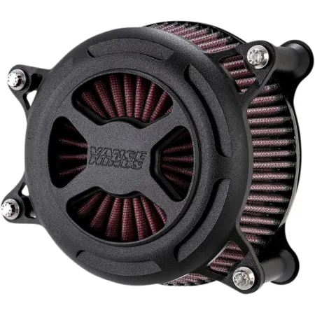 Vance & Hines VO2 X Air Cleaner Kit in Wrinkle Black Finish For 2000-2015 Softail, 1999-2017 Dyna (Excluding 2017 FXDLS), 2001-2007 FLT/Touring (Excluding CVO) Models (42061)