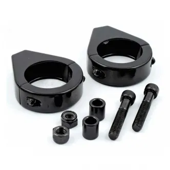 DOSS Smooth Edge Fork Mount Clamp Kit in Black Finish For 49mm Forks With 5/16 Inch Hole Lango Markers (41-040BK)