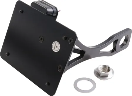 Cult Werk 180x140mm Switzerland Side Mount License Plate Bracket in Gloss Black Finish For 2015-2017 Dyna Models (HD-DYN014-CH)