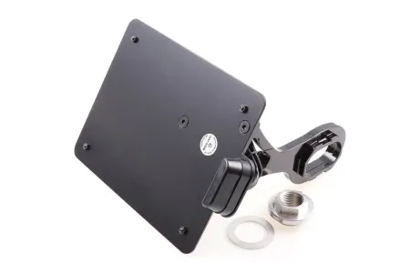 Cult Werk 210x170mm Austria Side Mount License Plate Bracket in Gloss Black Finish For 2018-2021 Softail (Excluding FXDR) Models (HD-BRO038-A)