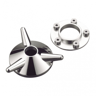 Kustom Tech Spinner Wheel Hub Cover in Polished Finish For Up To 1999 Harley Davidson With Aftermarket Laced & Alu Wheels (08-001)