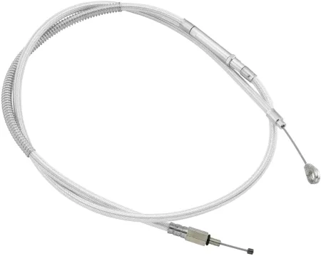 Barnett -6 Inch Clutch Cable 57 Inch Outer Cable Length in Platinum Silver Braided Finish For 2006-2021 6-Speed Big Twin Models (Excluding 2008-2016 Touring & All Hydraulic Master Cylinder) (106-30-10036-(-06))