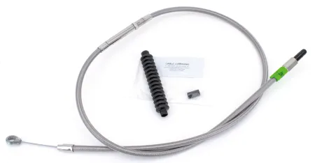 Barnett +10 Inch Clutch Cable 63 Inch Outer Cable Length in Braided Clear Coat Finish For 1986-2021 All XL Sportster & 2008-2012 XR1200 Models (102-30-10020+10)