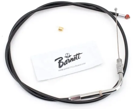 Barnett +6 Inch Throttle Cable 39 Inch Outer Cable Length in Black Finish For 1981-1989 Big Twin, 1981-1987 XL Sportster Models (101-30-30024+06)