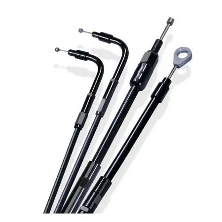 Barnett +10 Inch Throttle Cable 43 Inch Outer Cable Length in Stealth Black Finish For 1981-1989 Big Twin, 1981-1987 XL Sportster Models (131-30-30024+10)