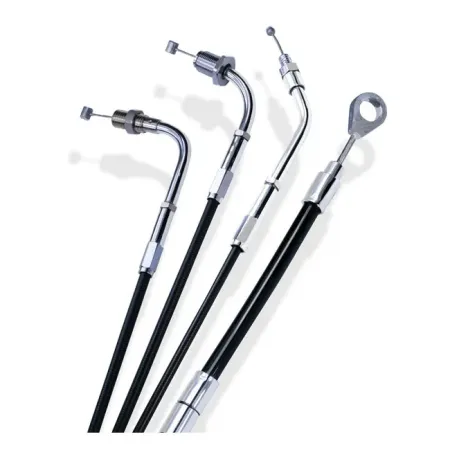 Barnett +10 Inch Idle Cable 42 Inch Outer Cable Length in Black Finish For 1990-1995 Big Twin, 1988-1995 XL Sportster Models (101-30-40014+10)