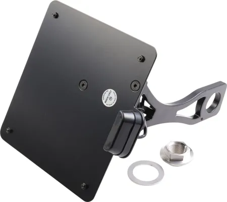 Cult Werk 180 x 200mm Germany Side Mount License Plate Bracket With Slide In Frame For Harley Davidson 2015-2017 Dyna Models (HD-DYN014-DF)