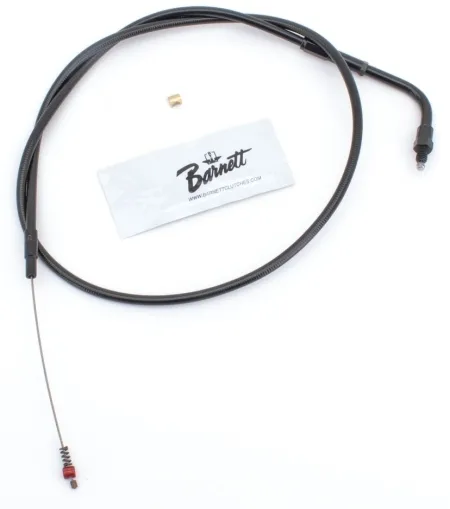 Barnett +2 Inch Idle Cable 34 Inch Outer Cable Length in Stealth Black Finish For 1990-1995 Big Twin, 1988-1995 XL Sportster Models (131-30-40014+02)