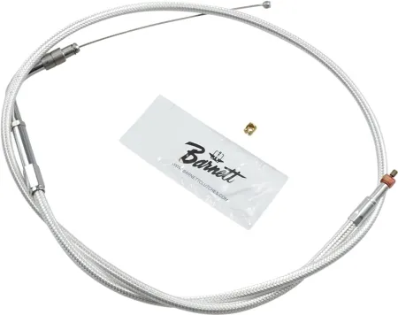 Barnett Standard Length Throttle Cable 32 Inch Outer Cable Length in Platinum Silver Finish For 1996-2021 CV Carb/Injection (Excluding Cruise Control & Electronic Throttle) Models (106-30-30015)