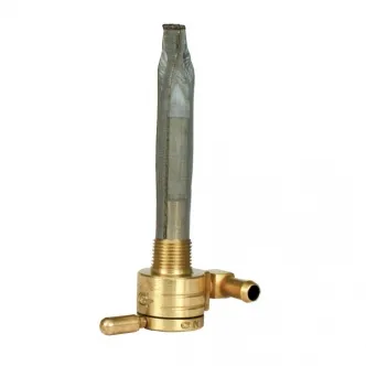 Golan Click - Slick Petcocks 3/8 inch NPT With Straight Outlet in Brass Finish For 1966-1974 FL, FX, 1957-1974 XL Sportster Models (75-516S-BS)