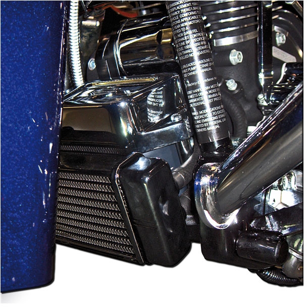 Jagg Horizontal 10Row LowMount Oil Cooler in Black Finish For 1984