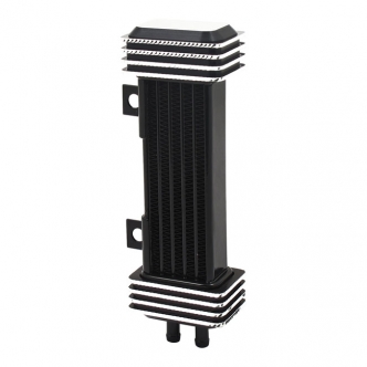 Jagg 6-Row Vertical Deluxe Diamond Oil Cooler in Black Finish For 1955-1983 Big Twin, 1982-1994 FXR, 1984-2017 Softail, 1991-2017 Dyna, 1984-2016 FLT/Touring (Excluding Twin Cooled), 1986-2020 Sportster Models (ARM967079)