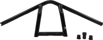 Burly Brand 9 Inch High Jim Handlebar In Black For Harley Davidson 1982-2021 Mechanic & E-Throttle Models (B12-6040B)