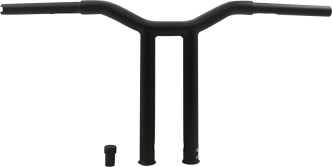 Burly Brand 12 Inch High Dominator Straight 1-1/4 Inch T-Bar Handlebars In Matte Black For Harley Davidson 1982-2021 Models With Mechanic Or E-Throttle With 3-1/2 Mount Bolt Spacing (B12-6072SB)