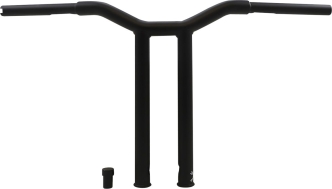 Burly Brand 14 Inch High Dominator Straight 1-1/4 Inch T-Bar Handlebars In Matte Black For Harley Davidson 1982-2021 Models With Mechanic Or E-Throttle With 3-1/2 Mount Bolt Spacing (B12-6073SB)