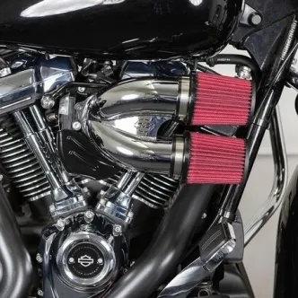 S&S Cycle Tuned Induction Air Cleaner Kit In Chrome For Harley Davidson 2018-2023 Softail M8 & 2017-2023 Touring M8 Models (170-0566A)