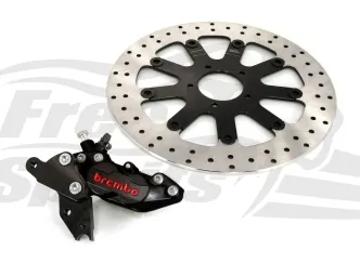 Free Spirits Bolt-In Upgrade 4 Piston Black Caliper & Rotor Diameter 320mm Braking Kit For 2018-2024 Indian Scout Models (103802K)