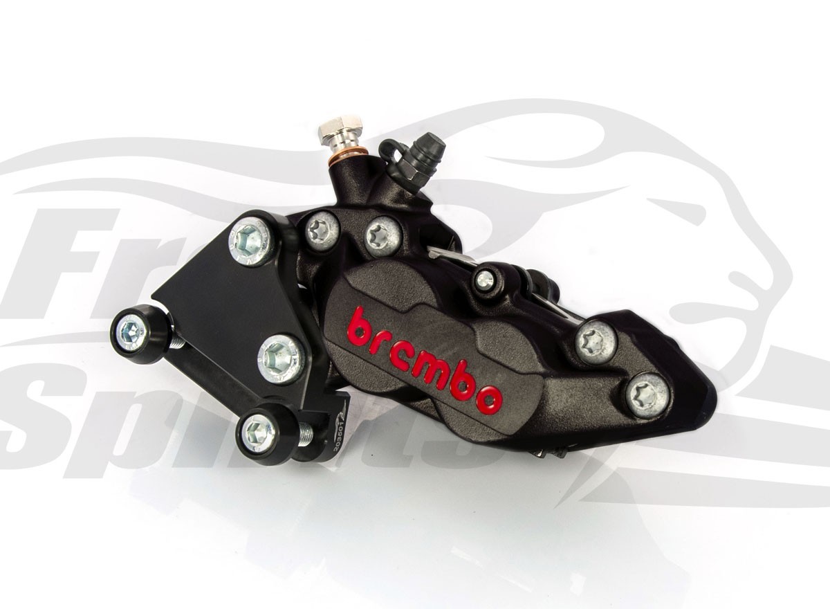 Free Spirits Front 4 Piston Brembo Caliper In Black For Harley Davidson