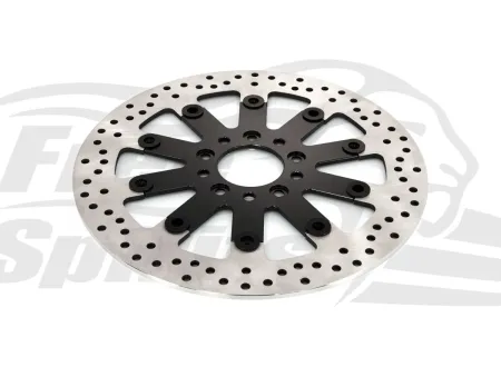 Free Spirits OEM Replacement Front Brake Rotor Kit 300mm With Pads For Harley Davidson 2008-2017 Dyna Models (203507BK)